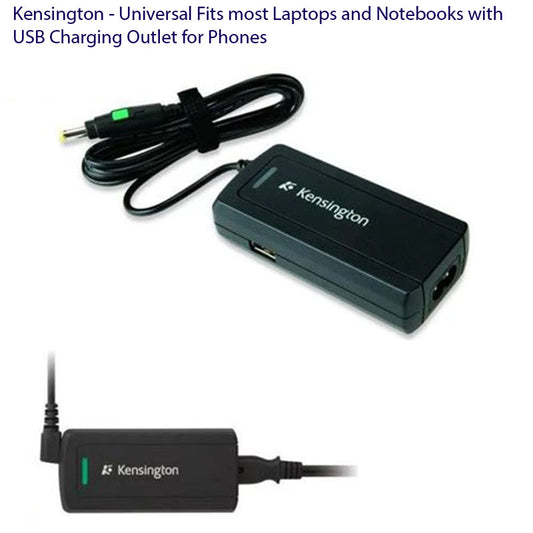 Kensington Universal Notebook And Phone Charger 19V 2.5A With Laptop Power Supply Cord