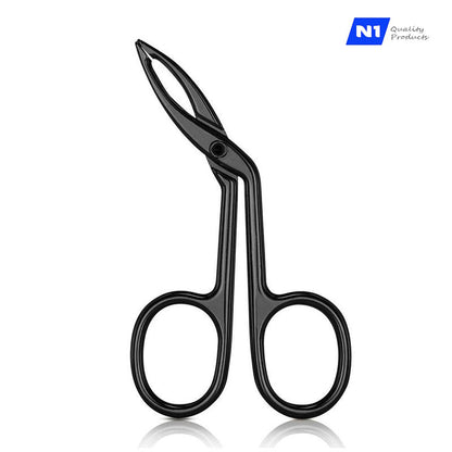 N1 Stainless Steel Elbow Eyebrow Pliers Clip Scissors Tweezers Slant Tip Straight Pointed, Salon Quality. Professional Eyebrow Plucking Makeup Beauty Tools