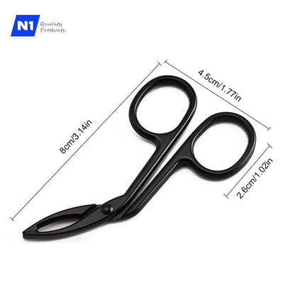 N1 Stainless Steel Elbow Eyebrow Pliers Clip Scissors Tweezers Slant Tip Straight Pointed, Salon Quality. Professional Eyebrow Plucking Makeup Beauty Tools