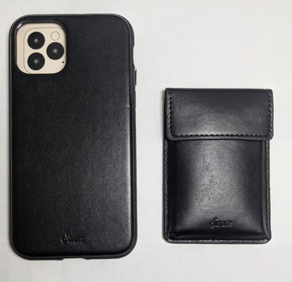 Tres Case Crossbody iPhone 11 Pro Leather Wallet Case- Black